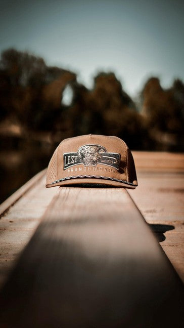 Lazy J Ranch Tan Diamond Banner Performance Classic Rope Trucker Hat
