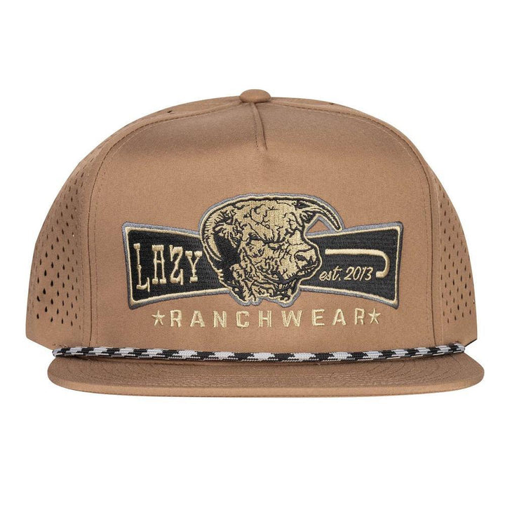Lazy J Ranch Tan Diamond Banner Performance Classic Rope Trucker Hat