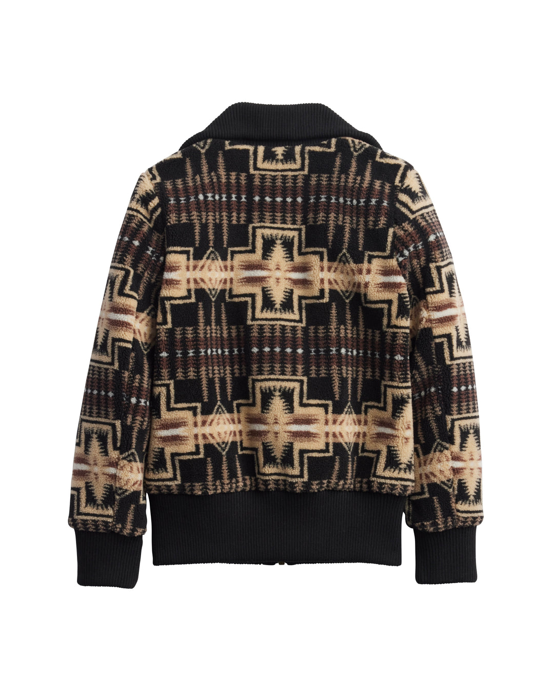 Pendleton Women's Black and Tan Harding Foxglove Fleece Bomber