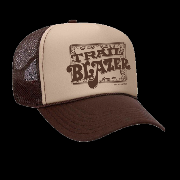 Rodeo Hippie Tan and Brown Trail Blazer Trucker Cap