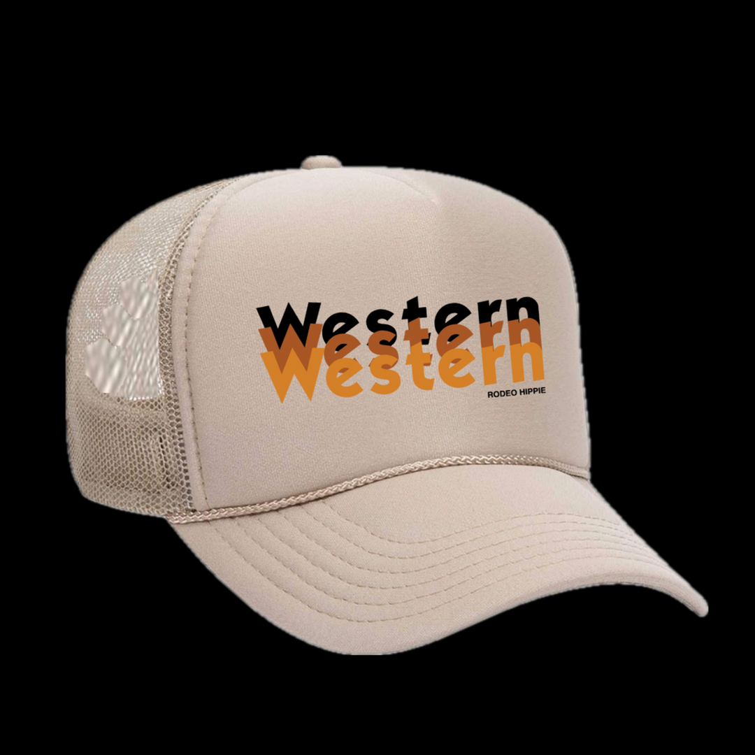 Rodeo Hippie Tan Triple Western Trucker Cap