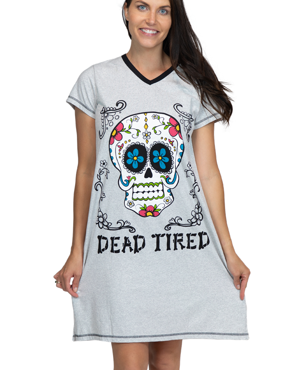 Lazy One Women's Dead Tired V-Neck Night Shirt