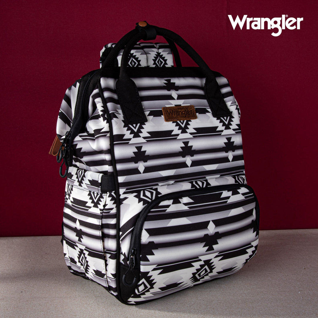 Wrangler Black All Over Aztec Printed Backpack