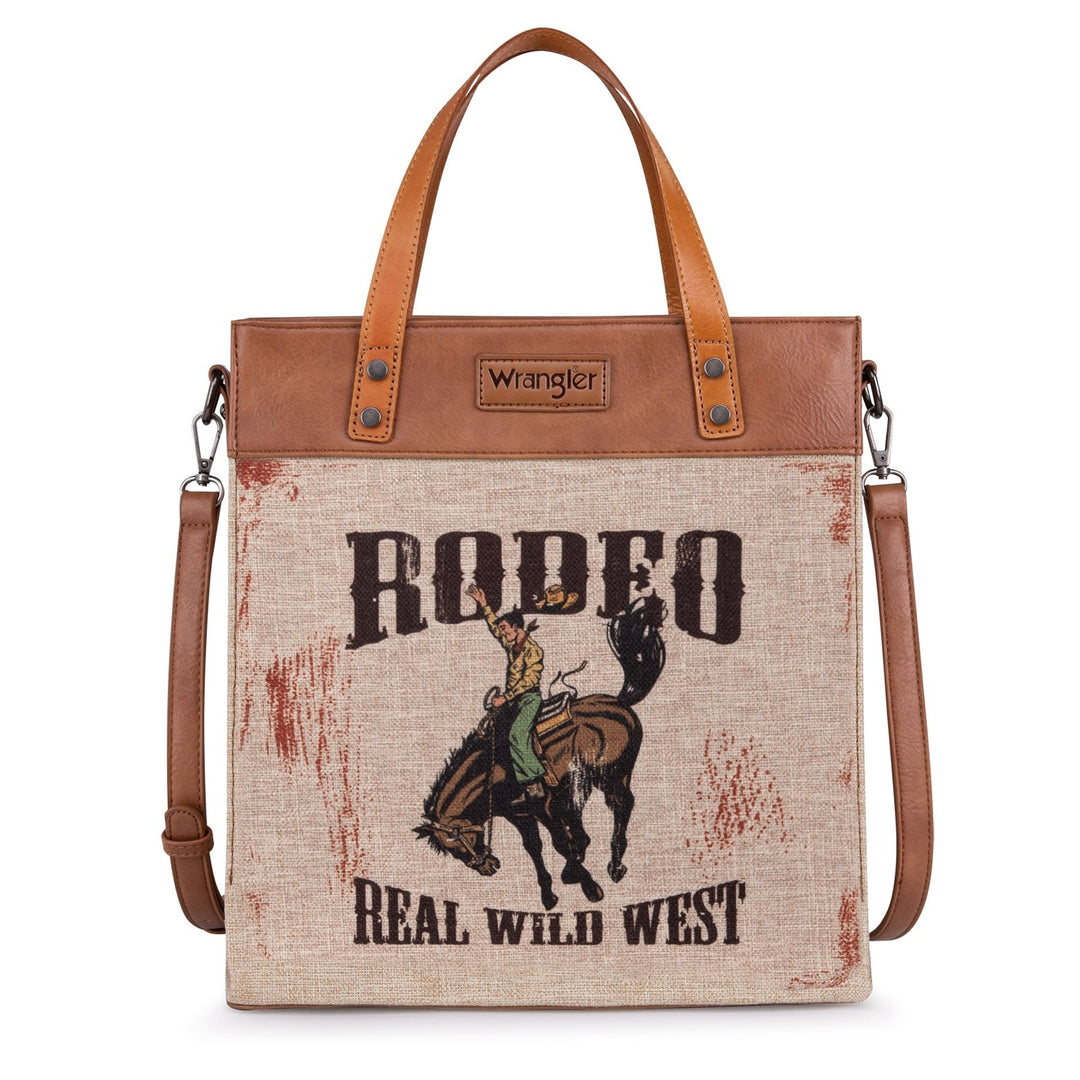 Wrangler Brown Real Wild West Canvas Tote