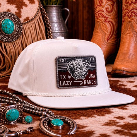 Lazy J Ranch White Red Rock Classic Rope Trucker Hat