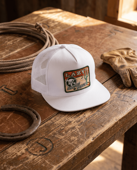 Lazy J Ranch White Big Bend Classic Five Panel Trucker Hat