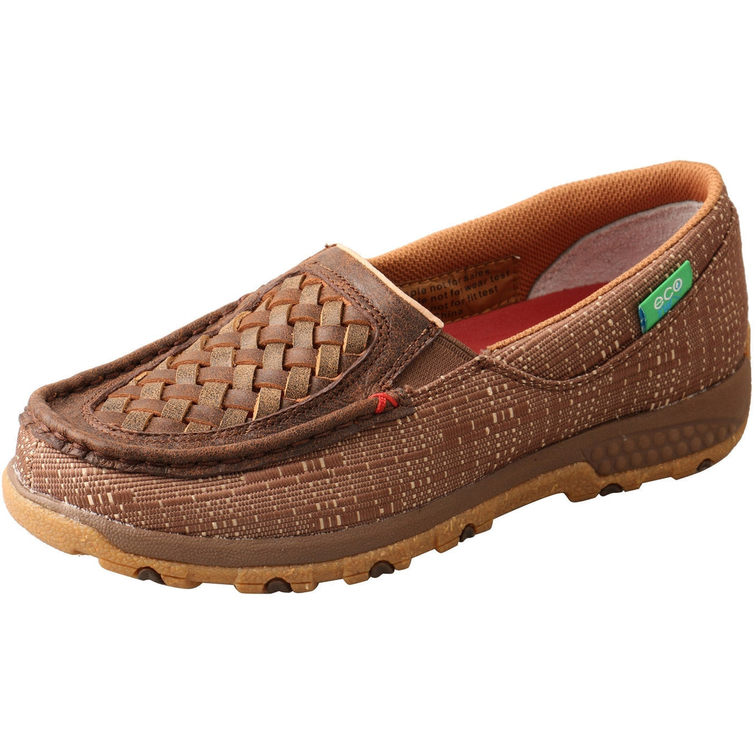 Twisted X Women's Woven Brown and Coffee Slip-on Driving Moc