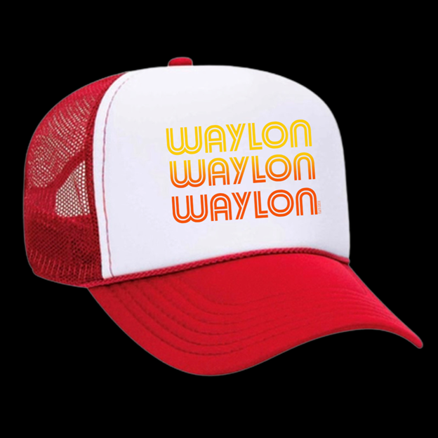 Rodeo Hippie Red and White Waylon Trucker Cap