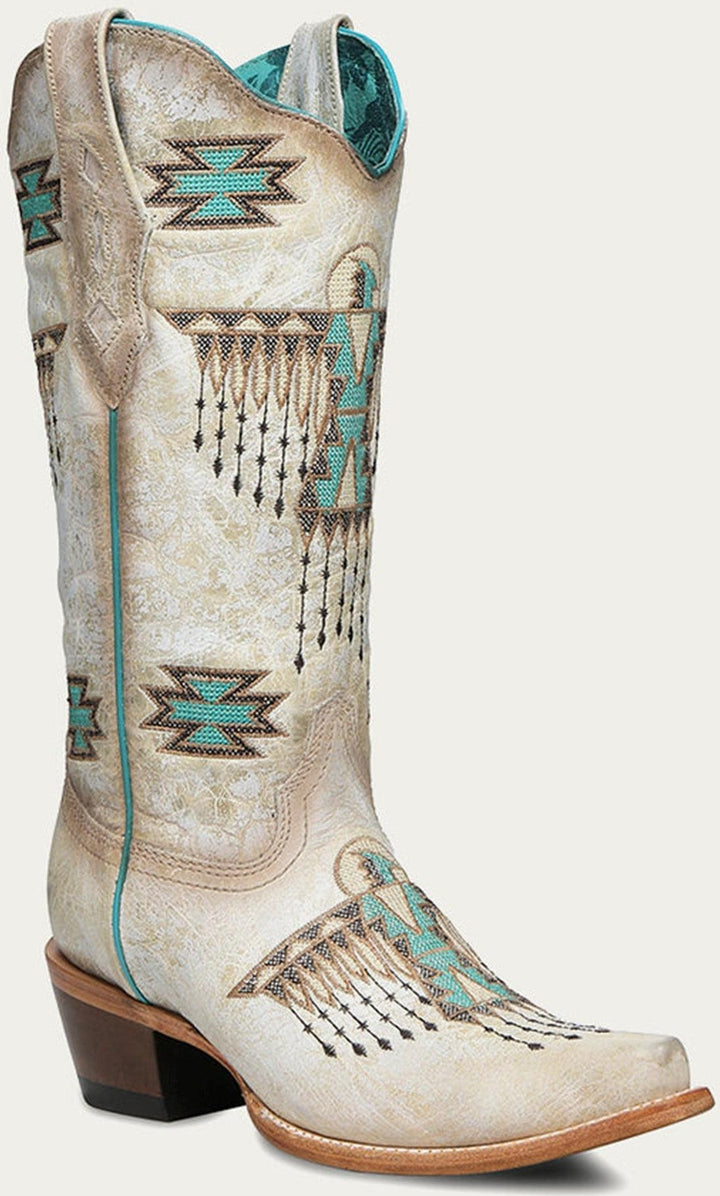 Corral Women's Woven Eagle Embroidered Snip Toe Boot