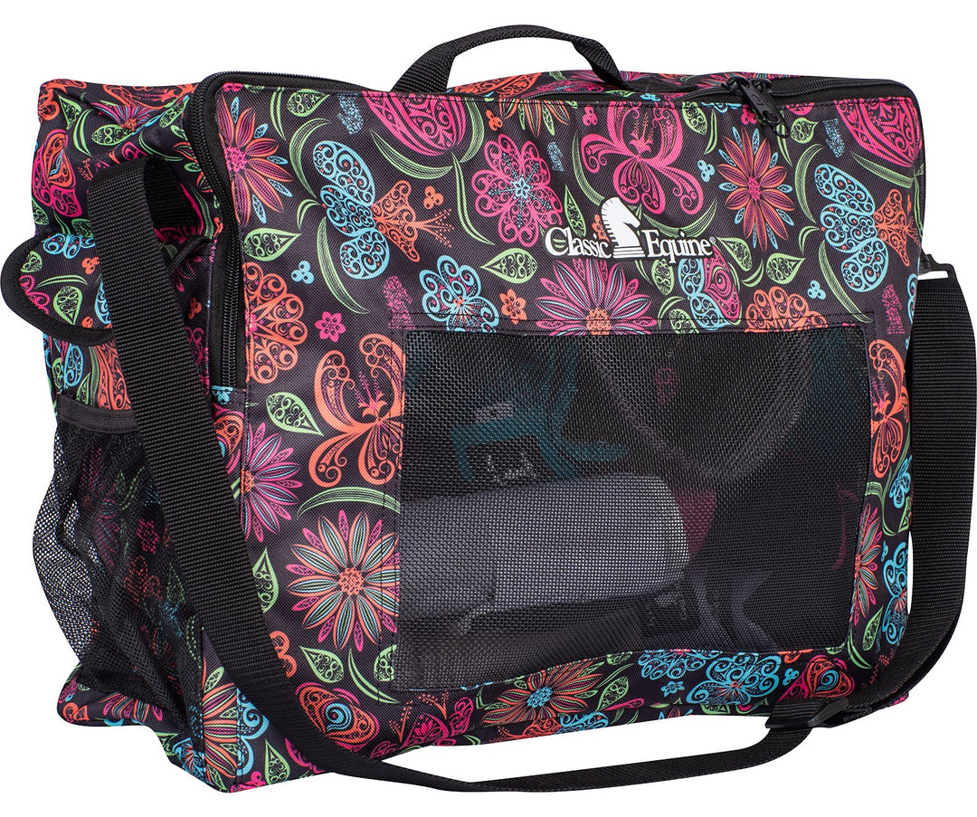 Classic Equine Boot Accessory Tote-Neon Flower