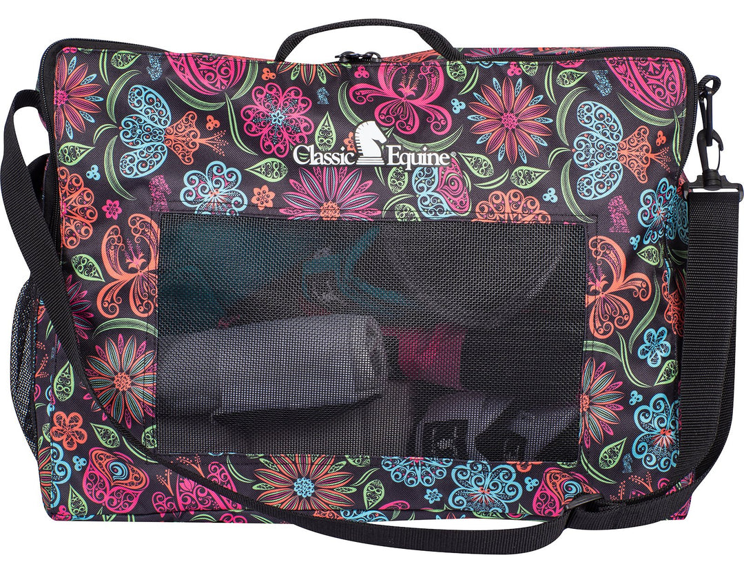 Classic Equine Boot Accessory Tote-Neon Flower