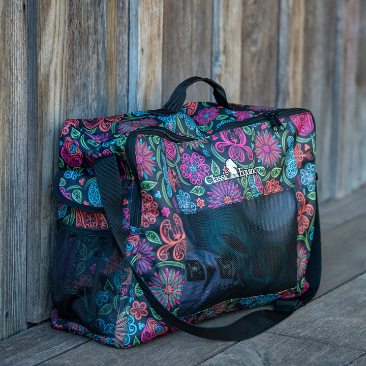 Classic Equine Boot Accessory Tote-Neon Flower
