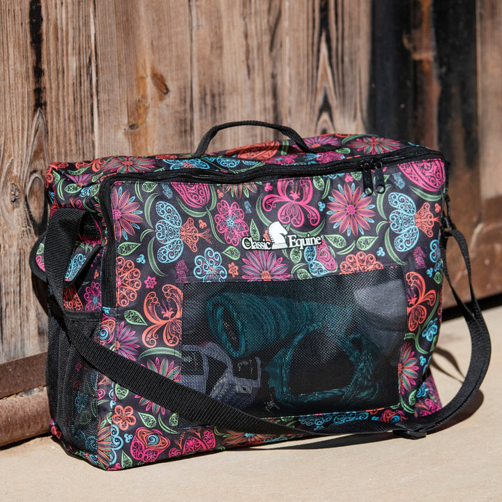Classic Equine Boot Accessory Tote-Neon Flower