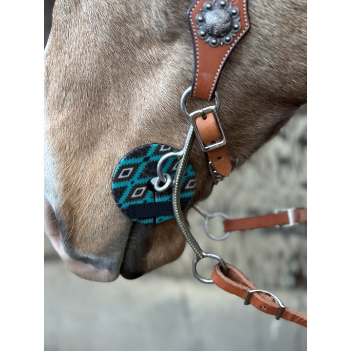 Schulz Equine Teal Leopard Aztec Bit Guard