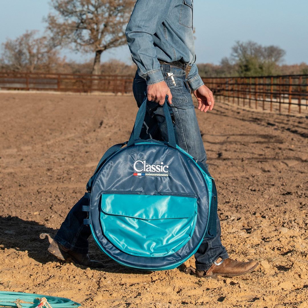 Classic Rope Navy and Aqua Deluxe Rope Bag