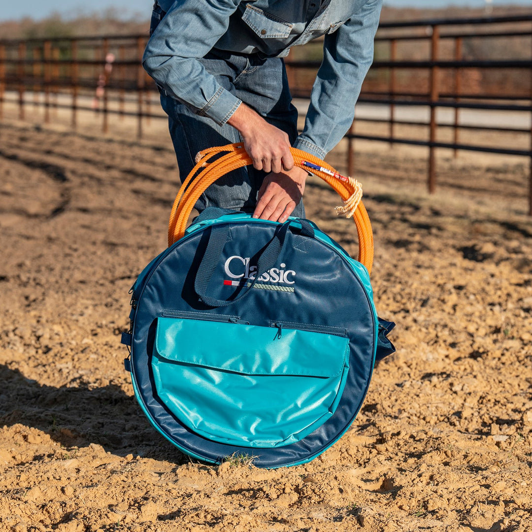 Classic Rope Navy and Aqua Deluxe Rope Bag