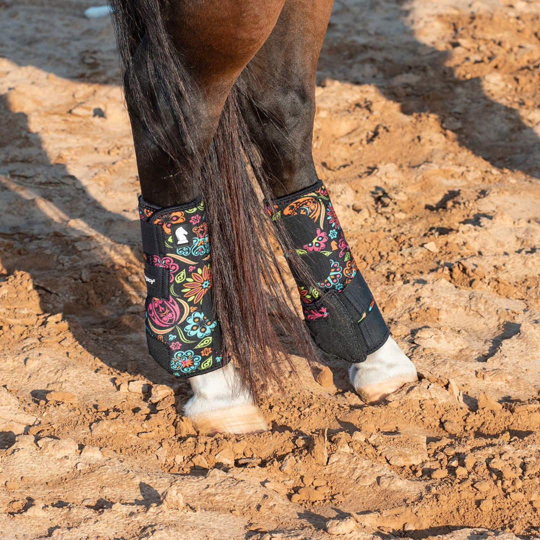 Classic Equine Full Set Legacy2 Support Boots-Neon Flower