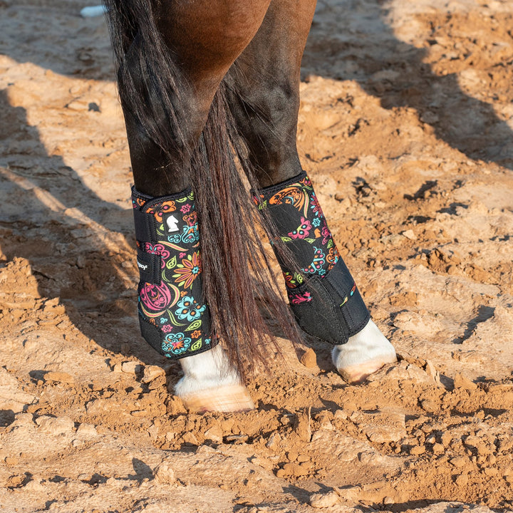 Classic Equine Full Set Legacy2 Support Boots-Neon Flower
