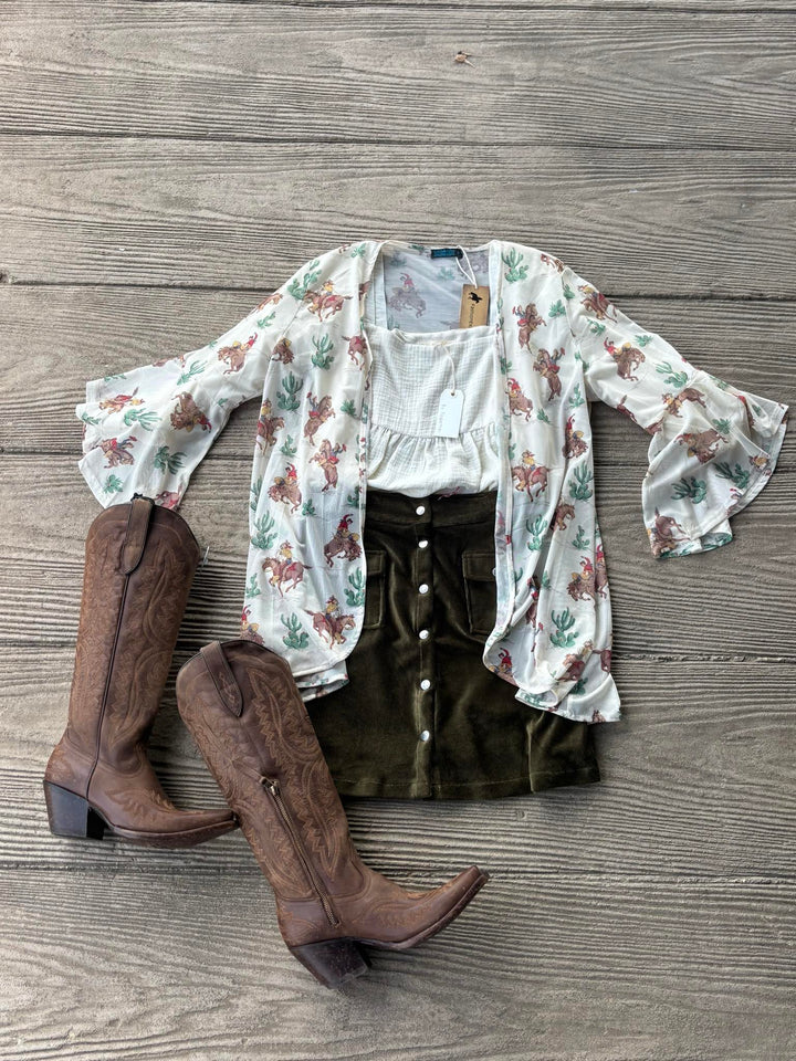 Fashion Express Women's Western Scenes Kimono