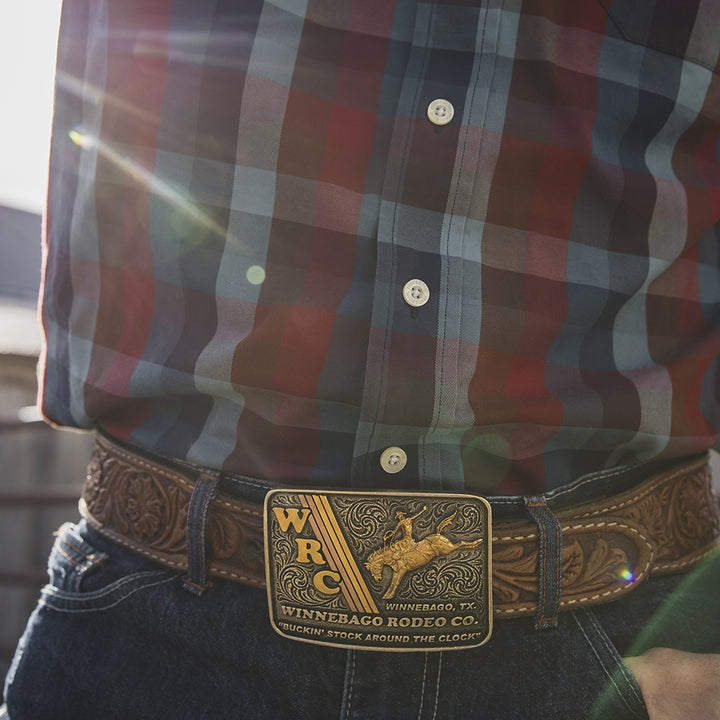 Montana Silversmiths Buckin' Stock Sttitude Belt Buckle