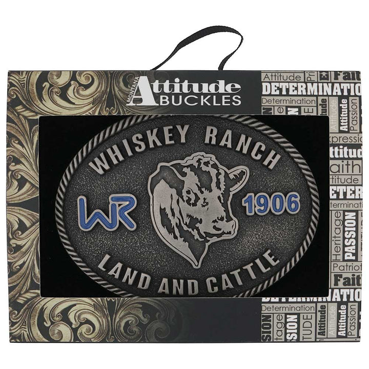 Montana Silversmiths Land and Cattle Whiskey Ranch Belt Buckle