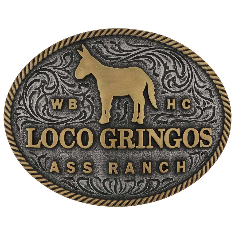 Montana Silversmiths Loco Gringos Whiskey Bent Belt Buckle