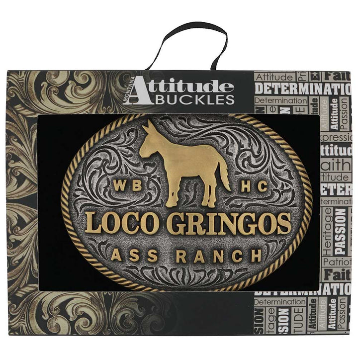 Montana Silversmiths Loco Gringos Whiskey Bent Belt Buckle