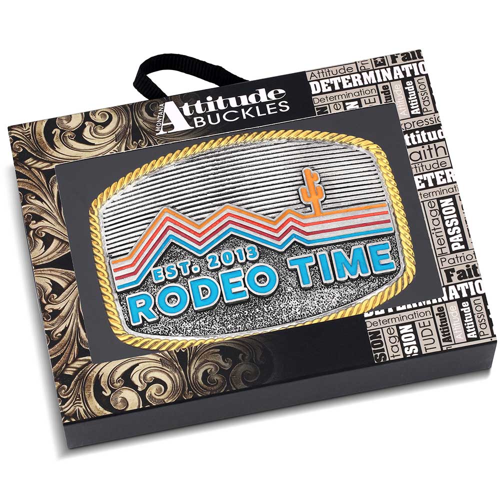 Montana Silversmiths Retro Rodeo Time Attitude Buckle
