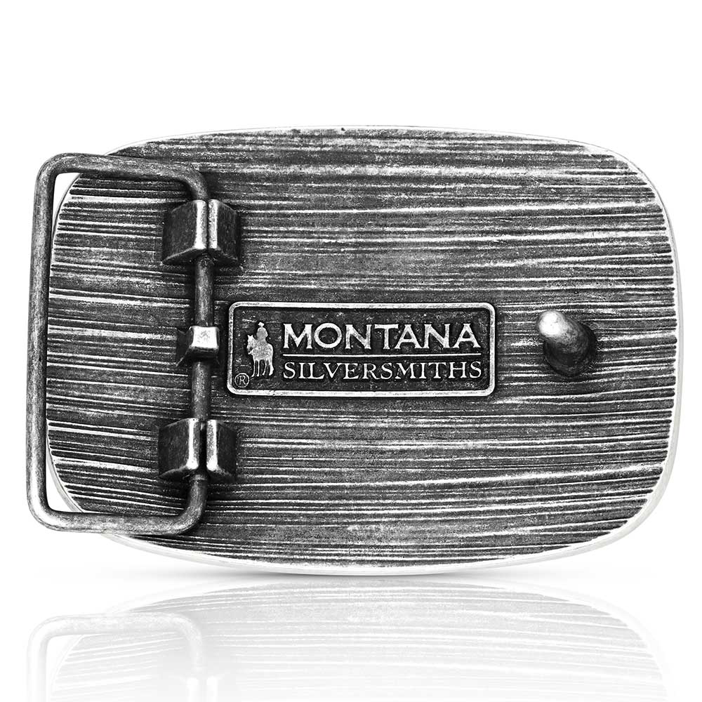 Montana Silversmiths Western Patriotic Longhorn Attitude Buckle