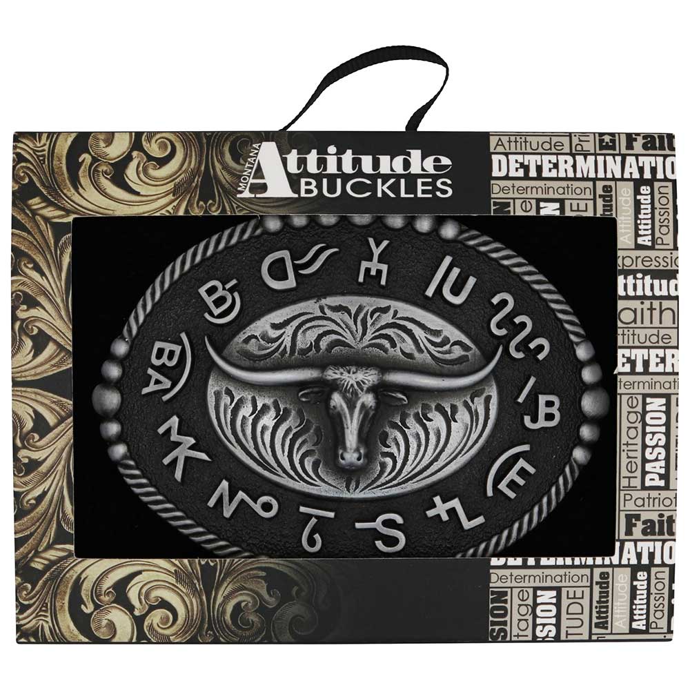 Montana Silversmiths Branded Legacy Longhorn Belt Buckle