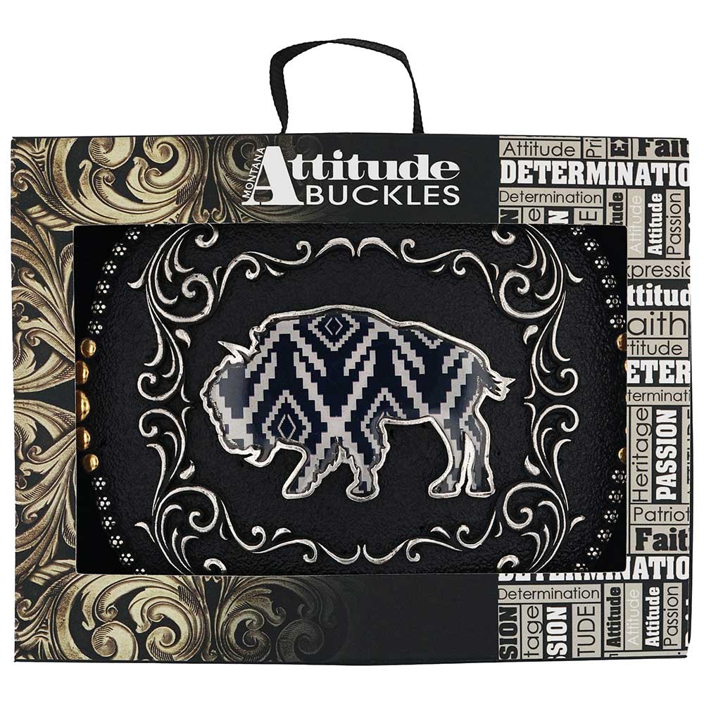 Montana Silversmiths Midnight Buffalo Attitude Belt Buckle