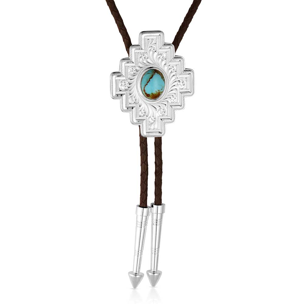 Montana Silversmiths Santa Fe Turqoise Bolo Tie
