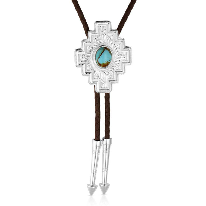 Montana Silversmiths Santa Fe Turqoise Bolo Tie