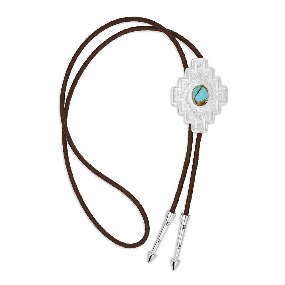 Montana Silversmiths Santa Fe Turqoise Bolo Tie