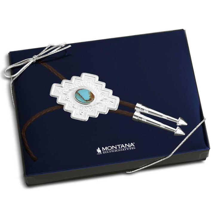 Montana Silversmiths Santa Fe Turqoise Bolo Tie