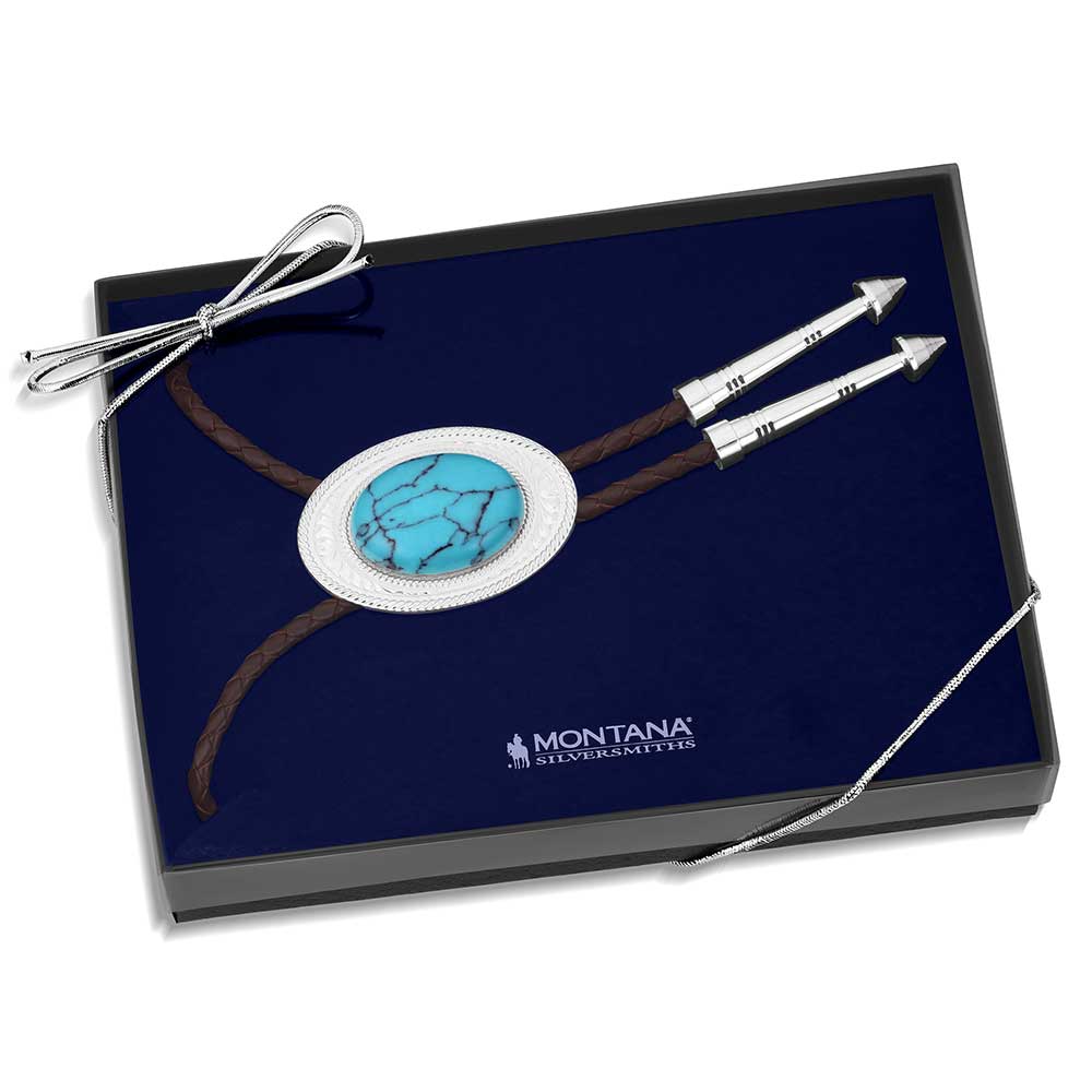Montana Silversmiths The Outlaw Turquoise Bolo Tie