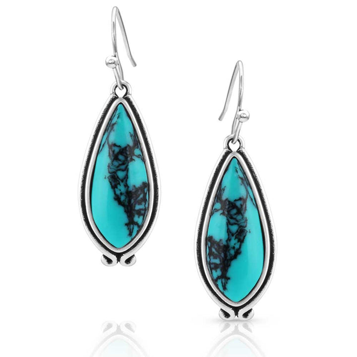 Montana Silversmiths Oasis Waters Oval Turquoise Earrings