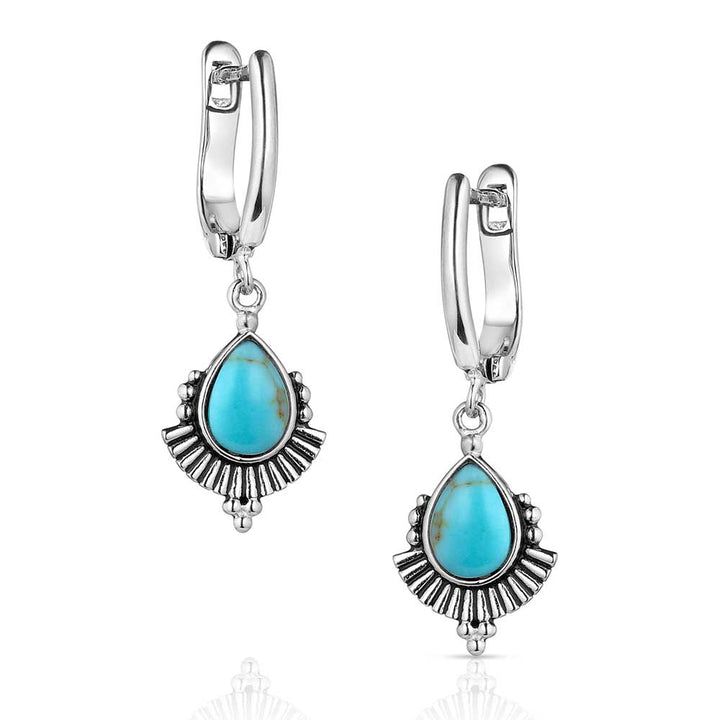 Montana Silversmiths Simple Flourish Turquoise Earrings