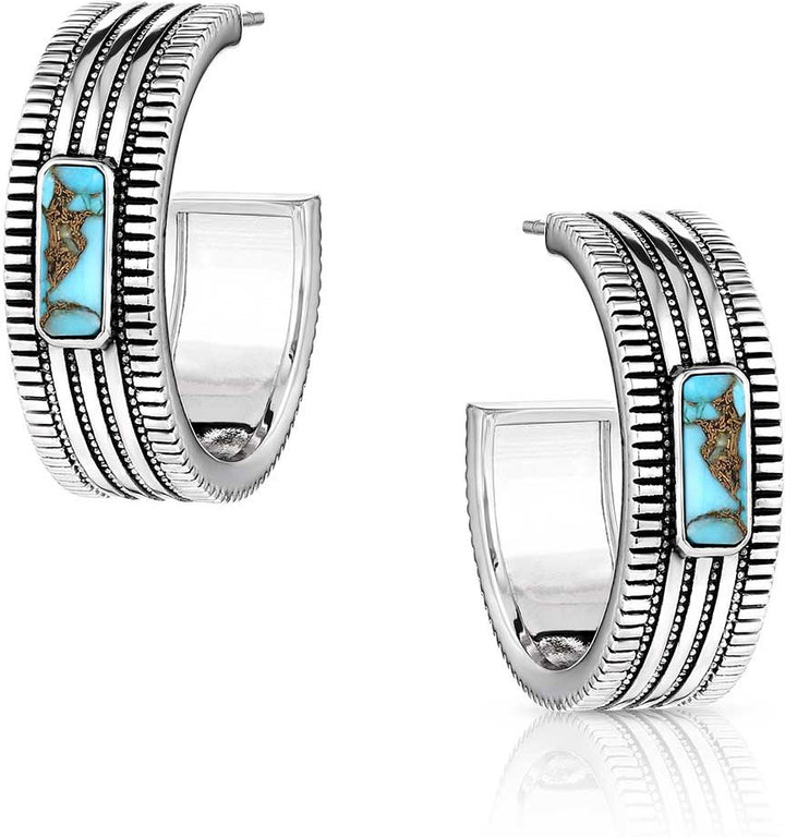 Montana Silversmiths Turquoise Sky Hoop Earrings