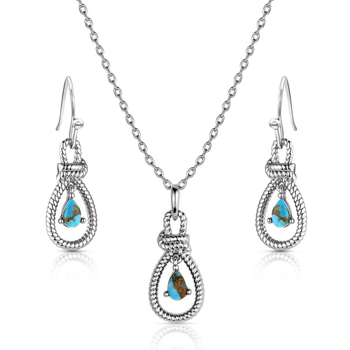 Montana Silversmiths Turquoise Tear Drop Jewelry Set