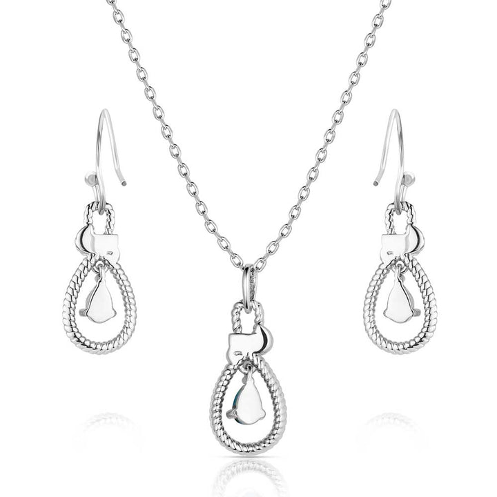 Montana Silversmiths Turquoise Tear Drop Jewelry Set