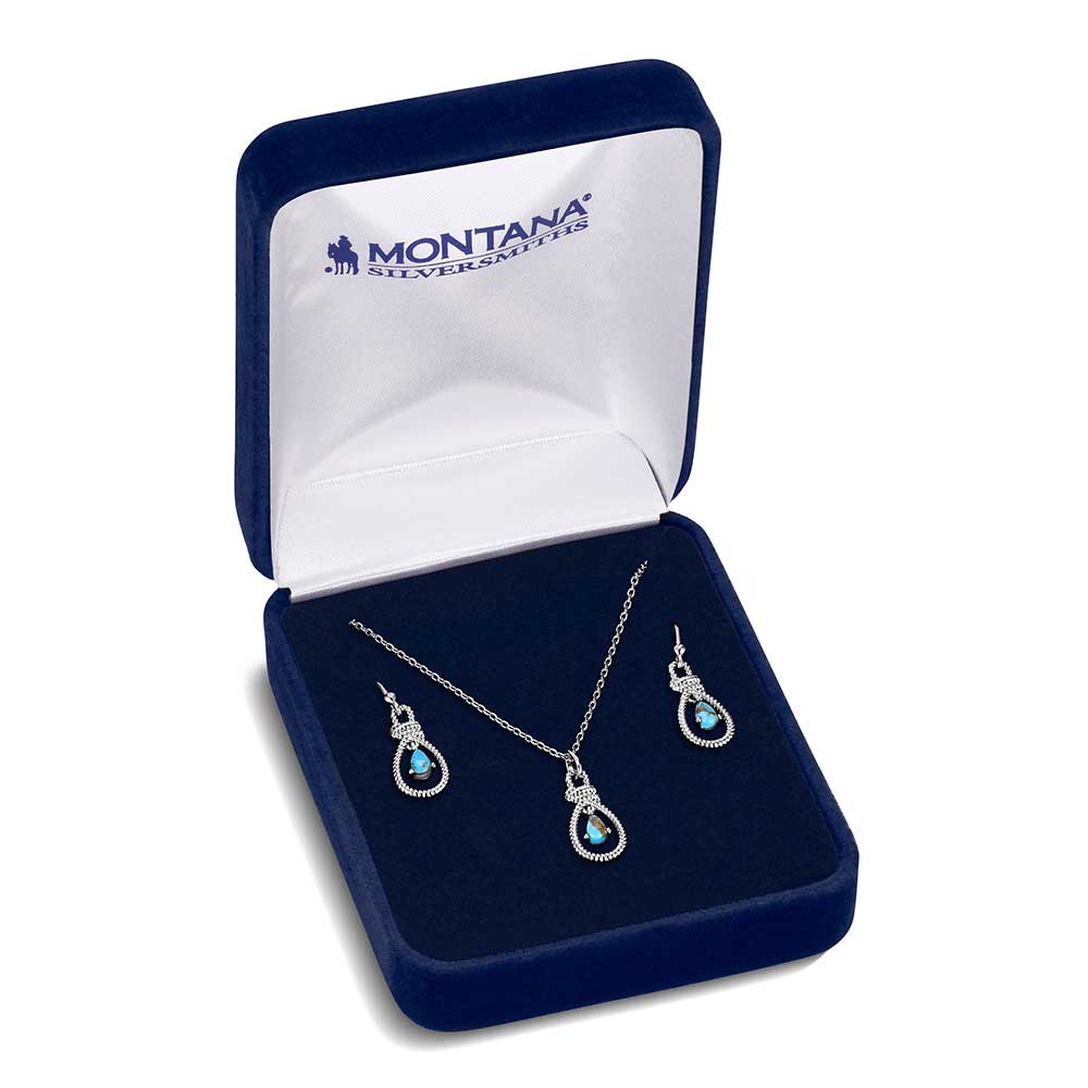 Montana Silversmiths Turquoise Tear Drop Jewelry Set