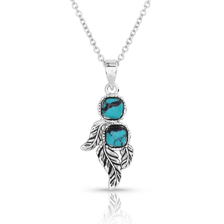 Montana Silversmiths Whispering Winds Feather Turquoise Necklace