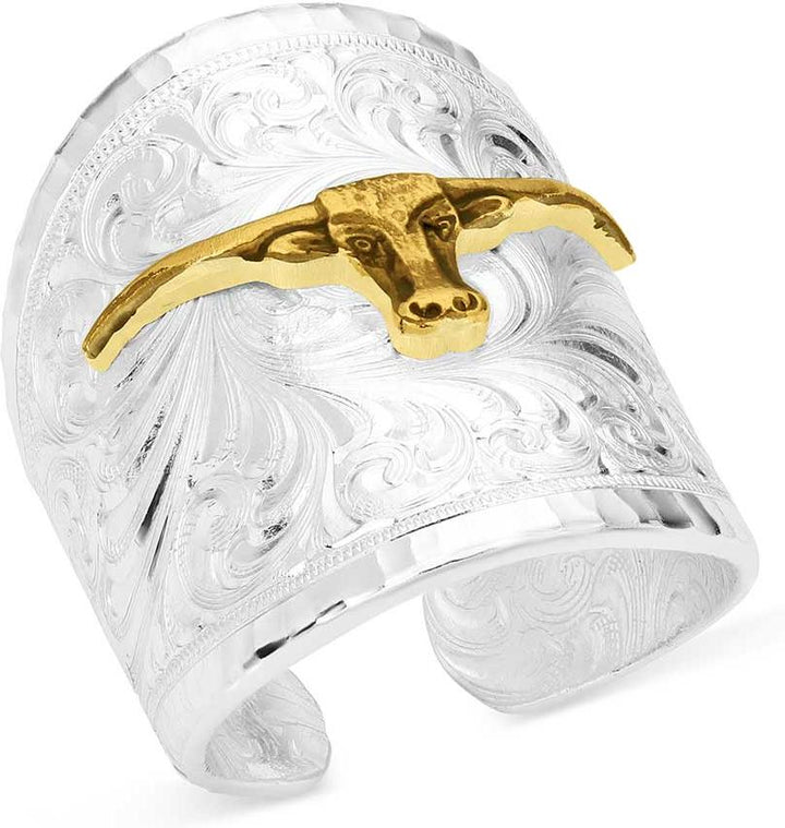 Montana Silversmiths Longhorn Out West Ring