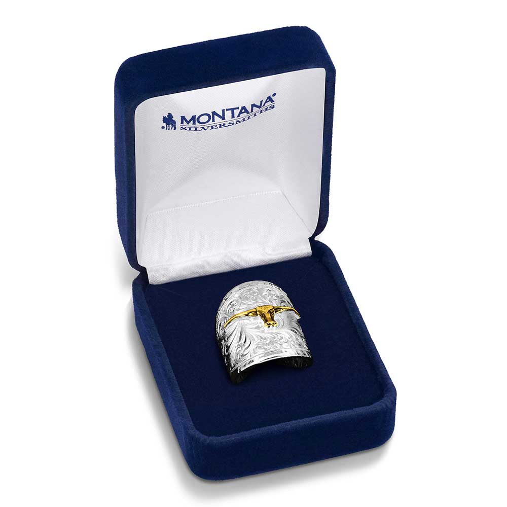 Montana Silversmiths Longhorn Out West Ring