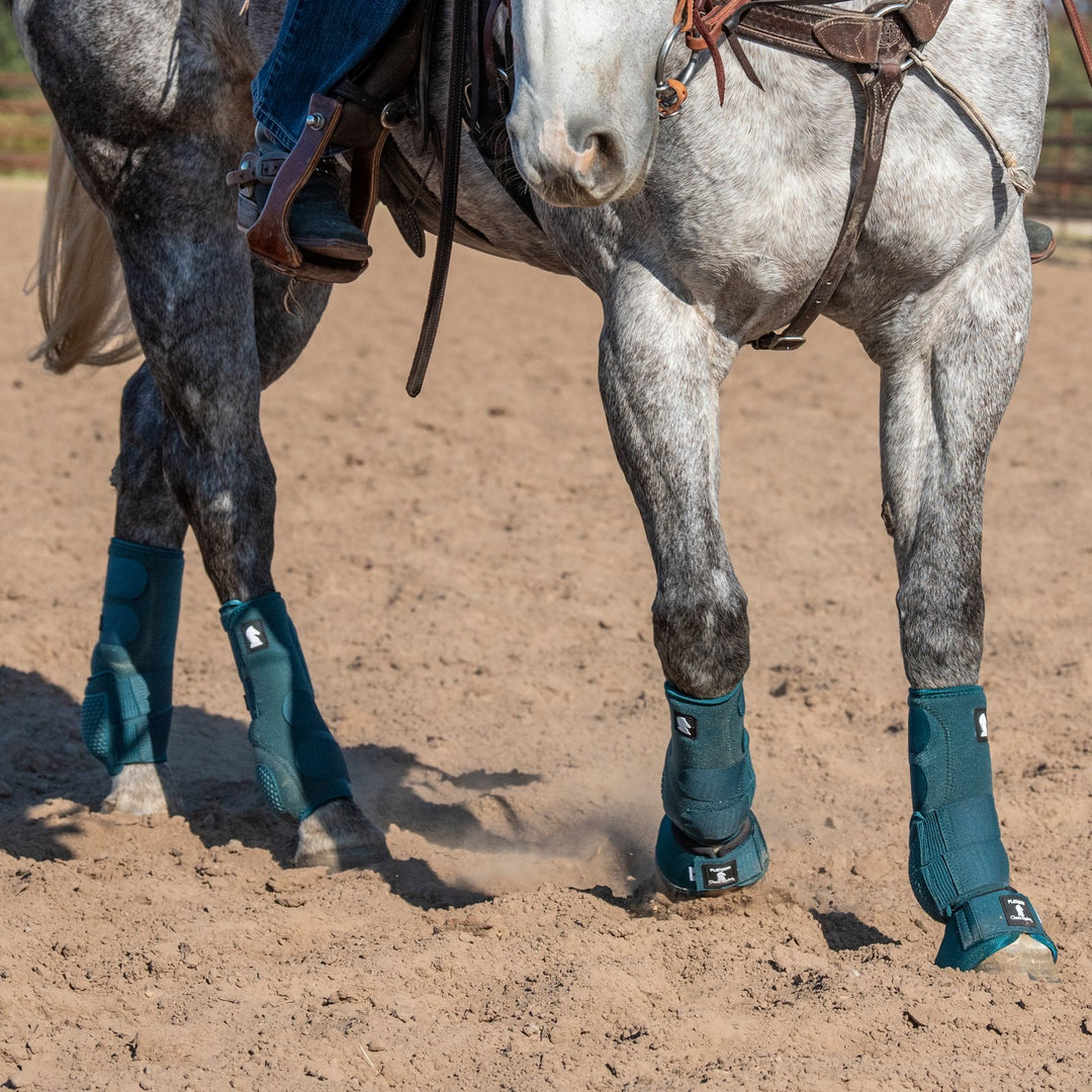 Classic Equine Dragonfly Green Flexion Legacy2 Support Boots-Front