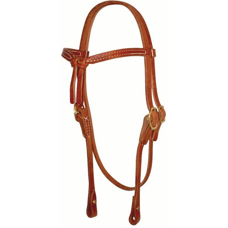 Berlin Custom Leather Knotted Browband Headstall with Chicago Screws
