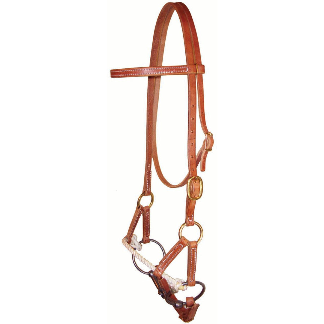 Berlin Custom Leather Single Rope Side Pull with Bit
