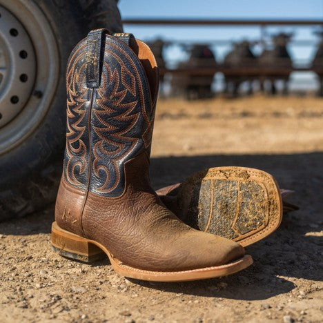 Hyer Blue Rumble and Walnut Clyde Boot