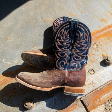 Hyer Blue Rumble and Walnut Clyde Boot